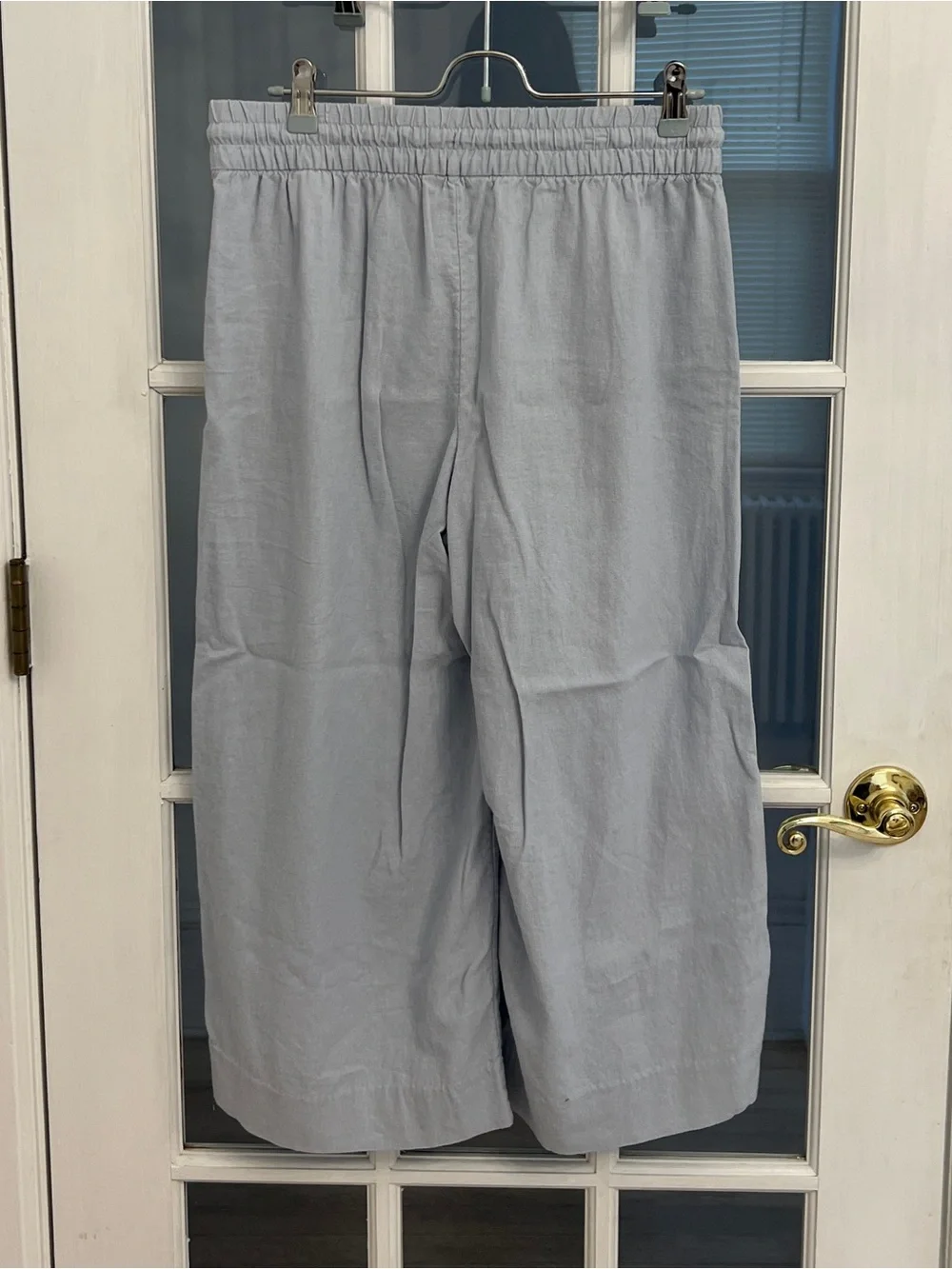 BANANA REPUBLIC Women’s Light Blue Linen Blend Drawstring Wide Leg Crop Pants